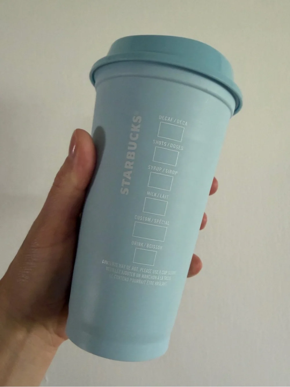Starbucks reusable coffee cup blue 16 oz